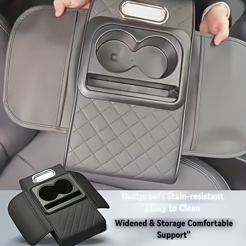 Universal Car Armrest Box Heightener Pad - Multifunctional Extended Auto Center Console Cushion with Built-in Tissue Box for Enh