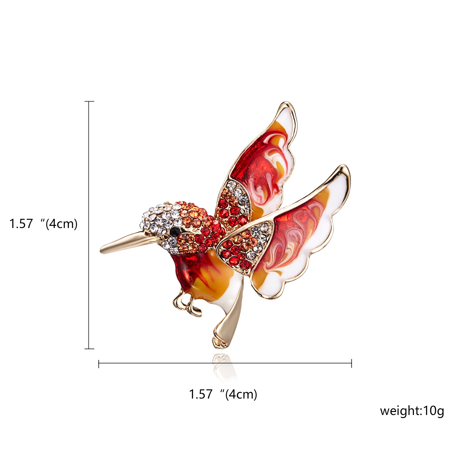 Rinhoo – broche d'oiseau volant en strass pour femmes, perles rondes, Animal, colibri, Badge Corsage: Rhodium plaqué