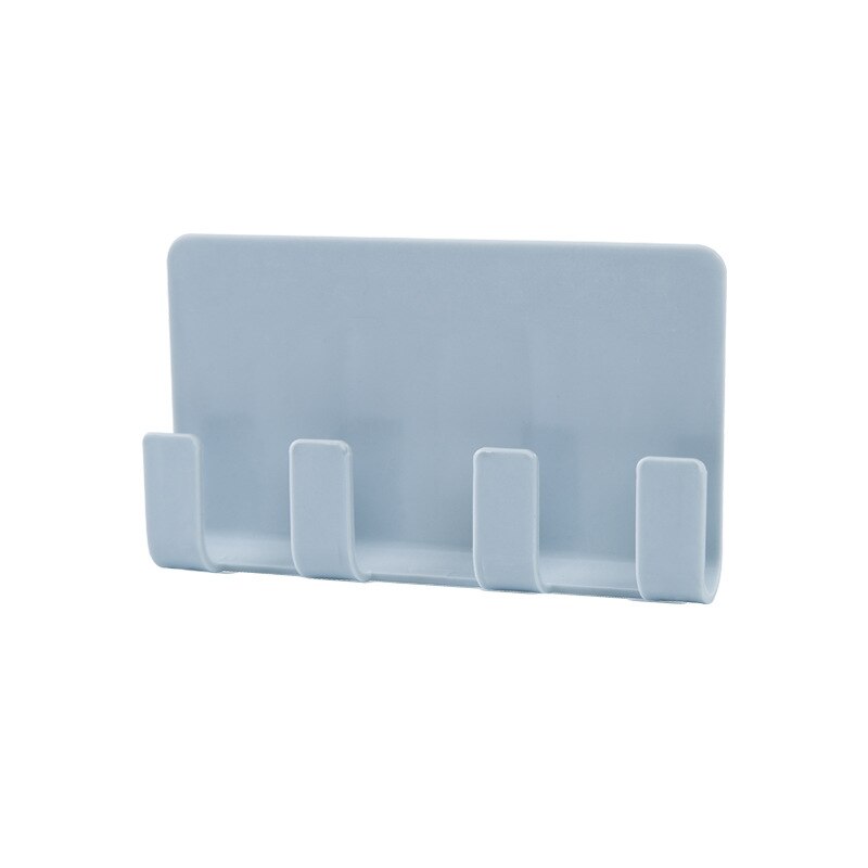 Pasta Mobiele Telefoon Opladen Beugel Muur gemonteerde Tablet Stand Kantoor Huishouden Muur Zonder Trace 4 Haak Opbergrek Sleutel plank: Blue