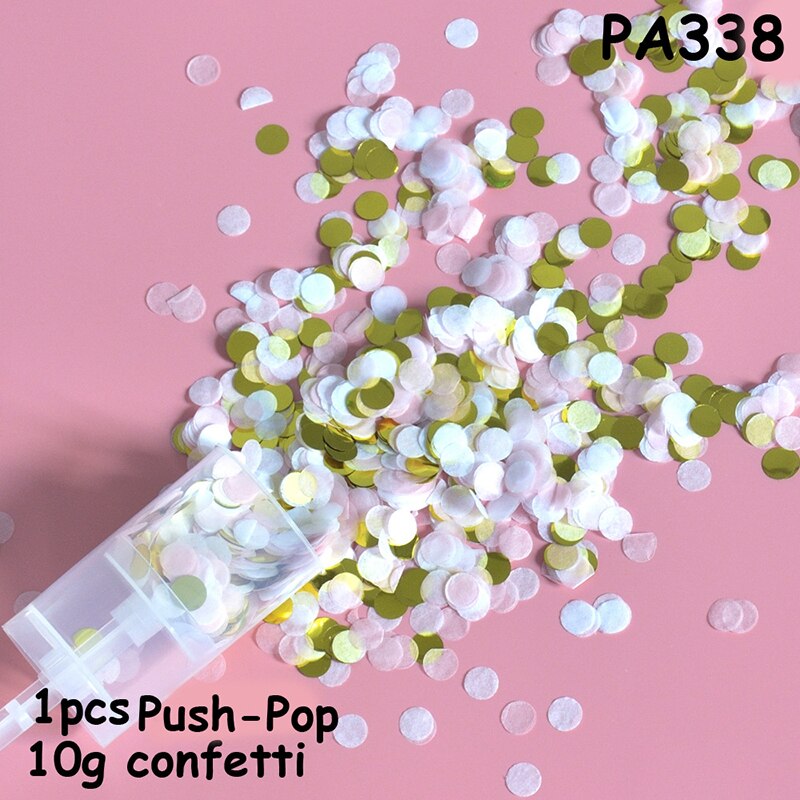1Set Push Pop Party Confetti Poppers for Wedding Happy Birthday Flower Mini Round Confetti Gender Reveal Party Decoration