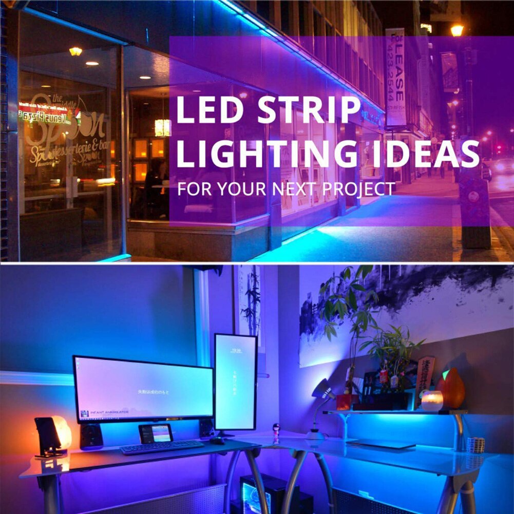 Tira de luces LED SMD 3528, lámpara de cinta Flexible RGB con 44 teclas, Control remoto IR, 20m