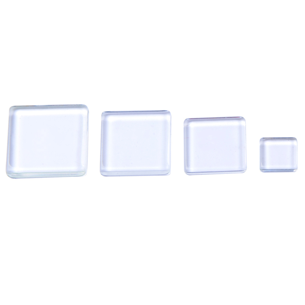 12mm 20mm 22mm 25mm Transparent Beide Seite Flache Quadratische Glas Cabochons Klar Vergrößerungs Für DIY schmuck Machen