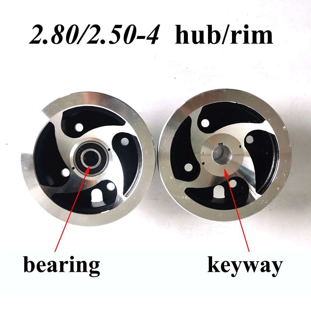 Llanta de Aleación de aluminio para patinete eléctrico, pieza de llanta de 4 pulgadas para MiNi Moto,ATV y Go Kart, 2,80/2,50-4 2,50