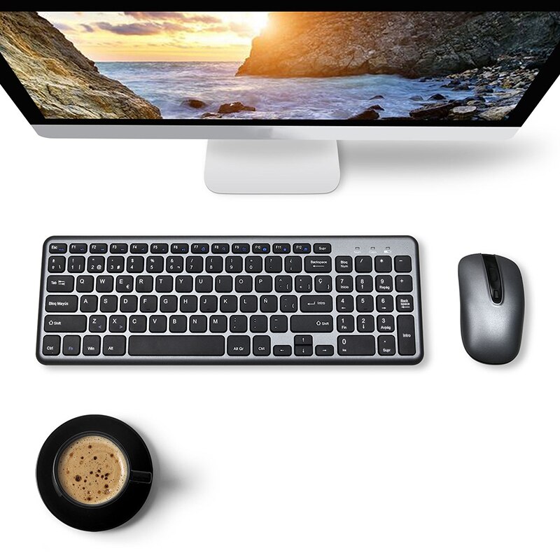 Wireless Keyboard Mouse Set Ergonomic Mouse PC Mause Silent Button Keyboard and Mouse Combo for Notebook Laptop PC