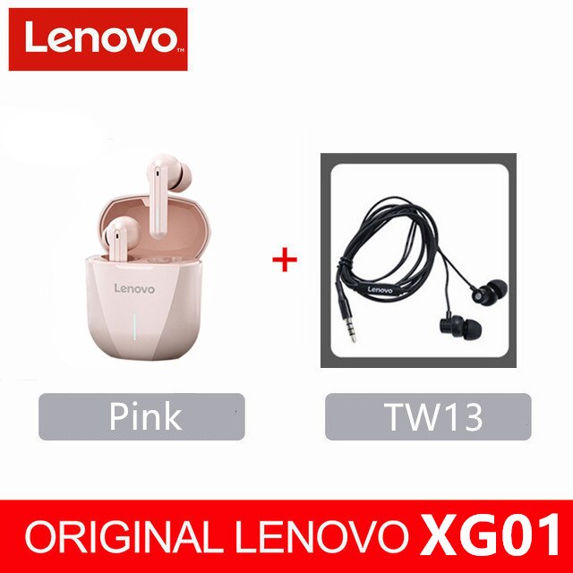 Lenovo XG01 Gaming Earbuds 50ms Low Latency TWS Bluetooth Earphone with Mic HiFi wireless headphones ipx5 waterproof Earbuds: XG01 pink tw13