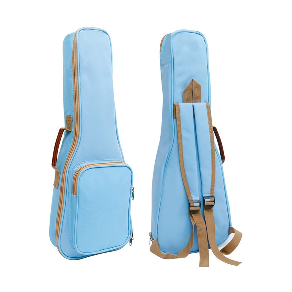 Høj en række farver justerbar skulderrem 10mm svamp fyld ukulele taske taske & uke taske  (23/24 in,  lyseblå): Sky blye 21 in