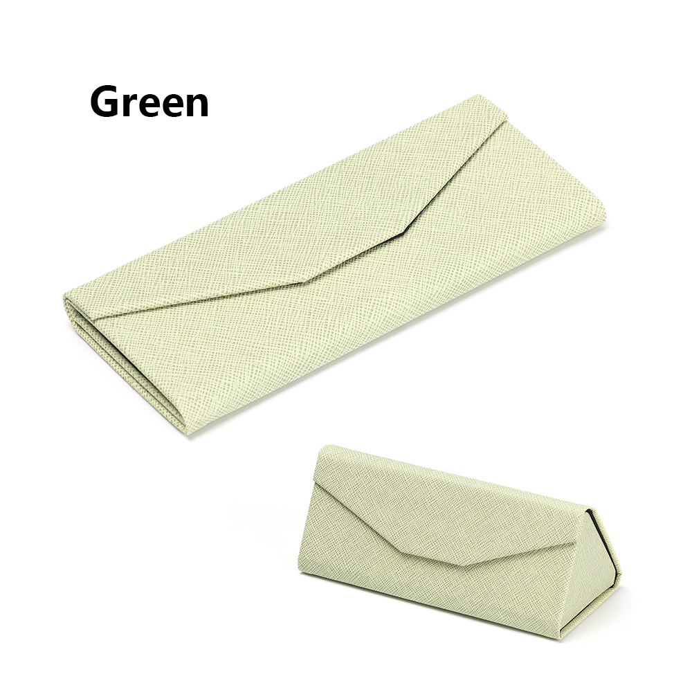 Neue Heiße Dreieck Gläser Kasten Süssigkeit Farbe Klapp Sonnenbrille fallen PU Wasserdichte Starke Magnet Brillen Schutz Organizer: Stil1 Grün