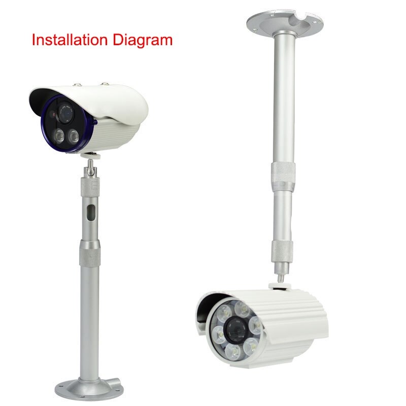 Aluminum Security Camera Ceiling Mount Bracket Adjustable CCTV Stand 20-40cm