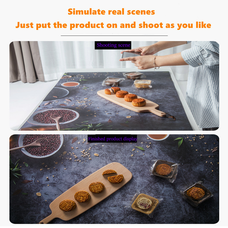 Background photography 2 Sides Marble Wood Grain photo studio Cosmetics Easter decoration 57*87cm Waterproof Photo background