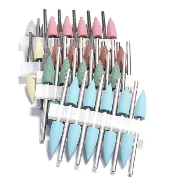 10 teile/satz Silikon gummi Polierer Schleifen Kopf 2,35mm Schaft Nagel bit Nagel Elektrische Maniküre Bohrer Maschine Zubehör