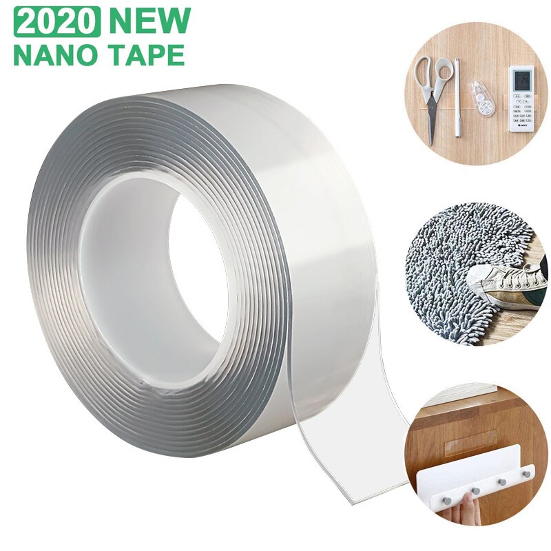 1M / 3M / 5M Nano Magic Tape Dubbelzijdige Tape Transparante Notrace Herbruikbare Waterdichte Tape kan Schoon Huis