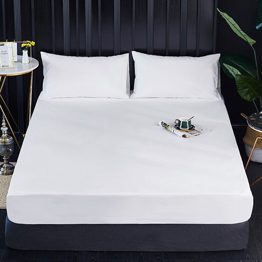 Protector Pad Hoeslaken Gescheiden Water Beddengoed Met Elastische Waterdichte Badstof Matras Pure Kleur Bed Matrashoes