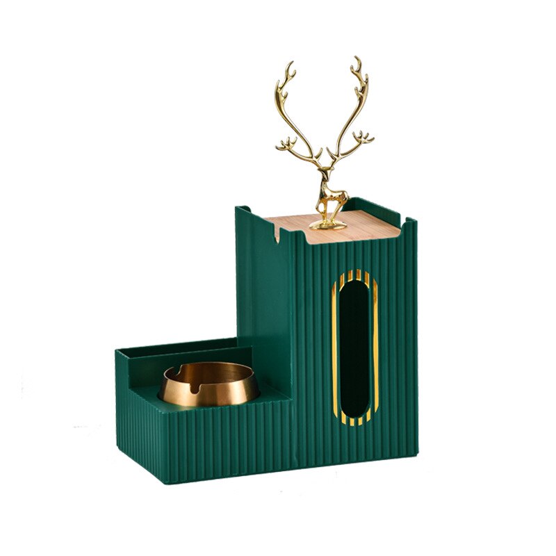Paper Box Wall-Mounted Home Living Room Punch-Free Upside-Down Kitchen Bedroom Toilet Storage Wall Hanging Tissue Holder: Green Ashtray