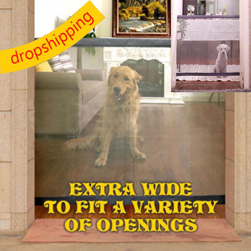 Dog Gate The Ingenious Mesh Magic Pet Gate For Dogs Safe Guard and Install Pet Dog Safety Enclosure Dog Fences