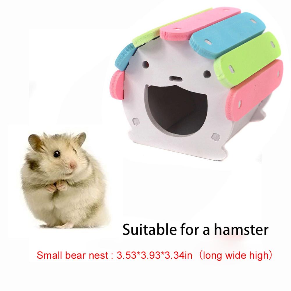 Naturlig rolig hamster bo leksak, djur gömställe trä plast tallrik hamster hus, för husdjur små djur lek