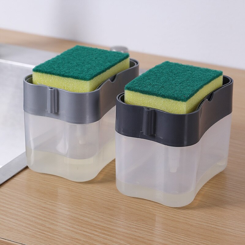Küche Pinsel Automatische Flüssigkeit Spender, drücken-Typ Automatische Flüssigkeit Kasten, Scheuer Pad, Spülmittel Pinsel, Seife Spender