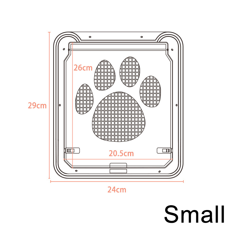 Kat Deur Flap Gate Puppy Kitten Veilige Afsluitbare Flap Deur Abs Plastic Flap Gate Pet Hond Kat 4 Manier afsluitbare Scherm Venster: Small 24 x 29cm