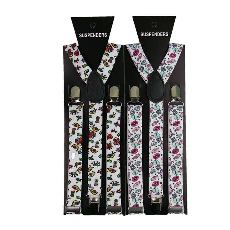 Tirantes con estampado de dibujos animados Unisex, tirantes clásicos con espalda en Y, 2,5 cm