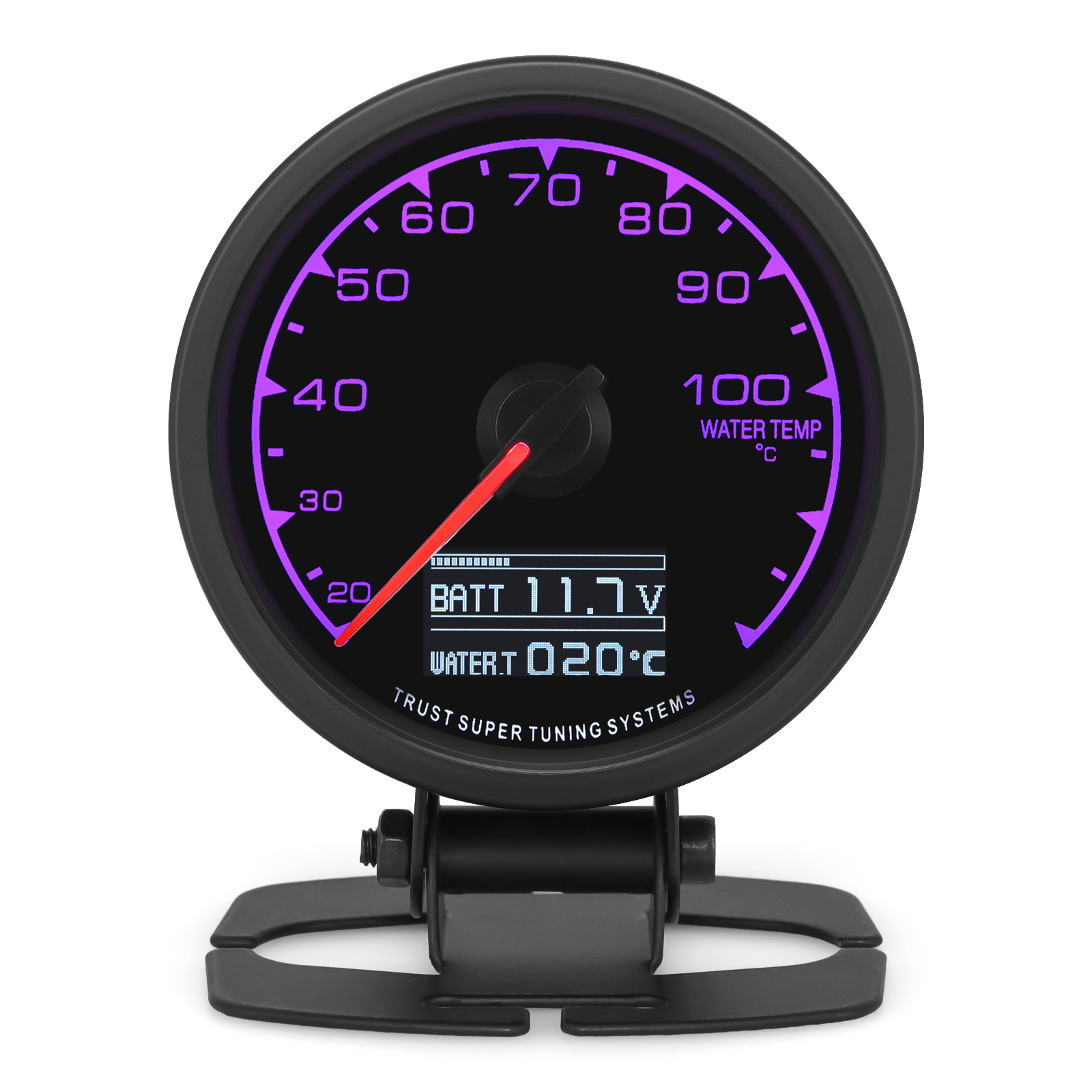 62mm Water Temperature Guage 7 Color LCD Digital Display Car Oil Press Oil Temp Meter Voltmeter Boost Gauge Tachometer AFR EXT