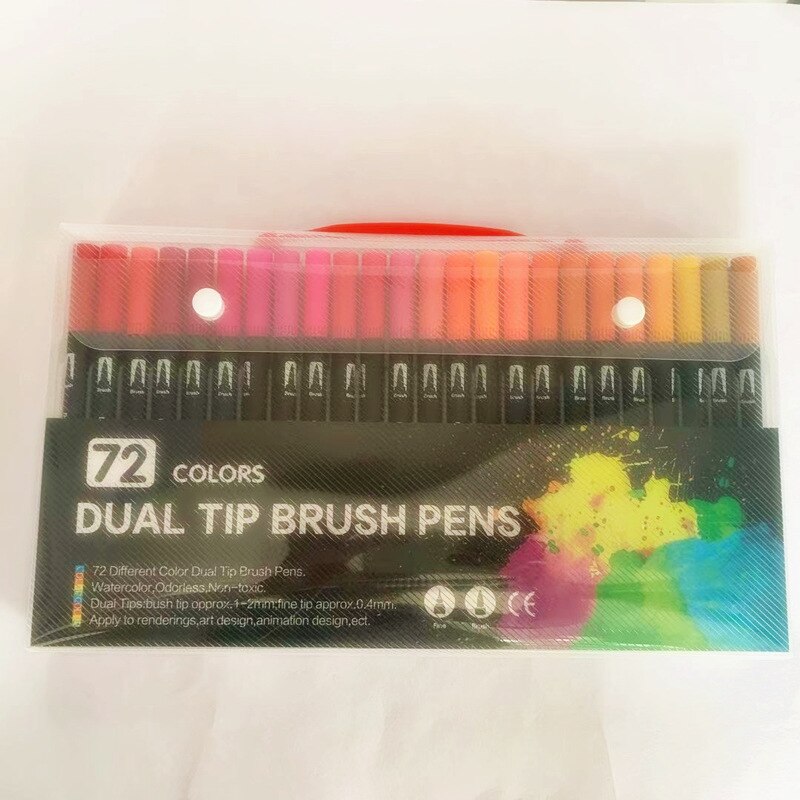 60 Pcs Colour Pens Marker, Dual Tip Brush Pens Art Markers Fineliner WaterColor Drawing Pens for Adult Colouring Books,Sketching: 72 colors Black