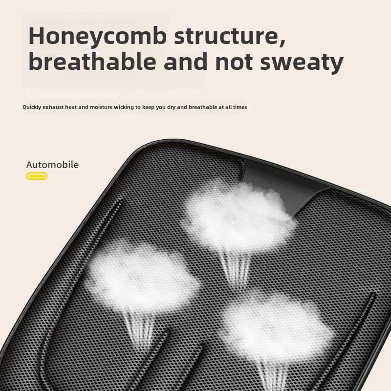 Cojín para asiento de coche, seda de hielo, transpirable, antideslizante, Interior del vehículo, conductor principal, almohadilla de ventilación de panal, Universal para las cuatro estaciones
