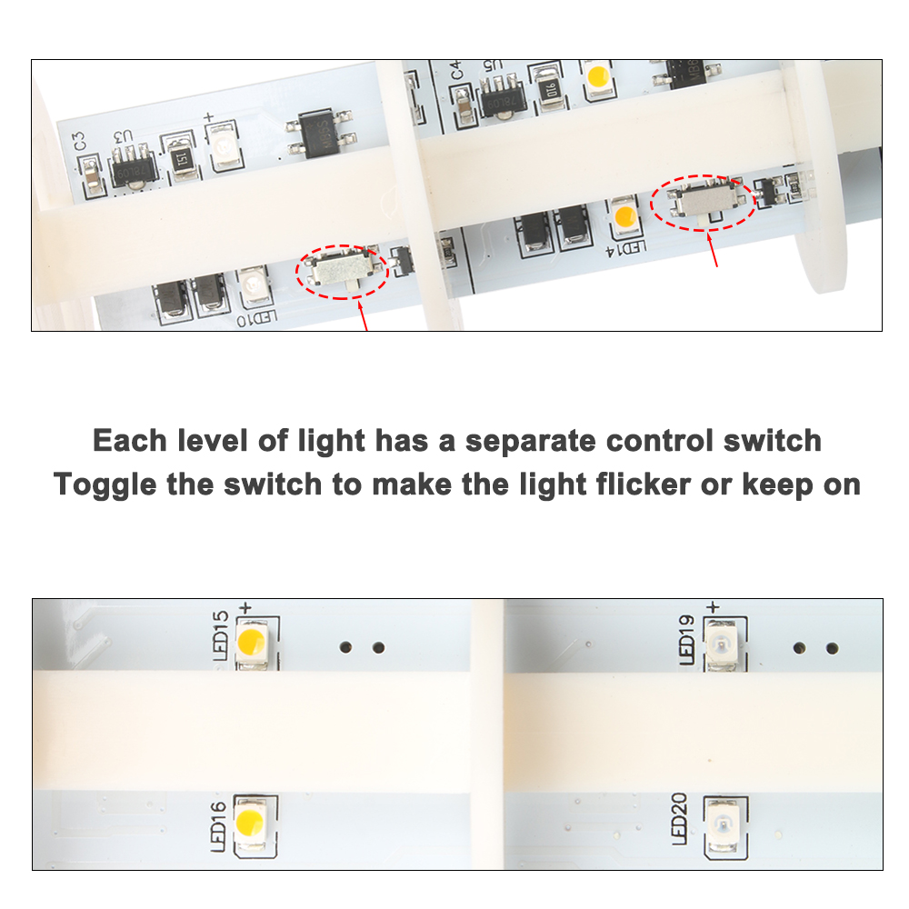 2 layers Rotatable 180 Stack light Red warning light industrial for CNC machine DC 24V 12V AC220V 110V Steady flashing light LED