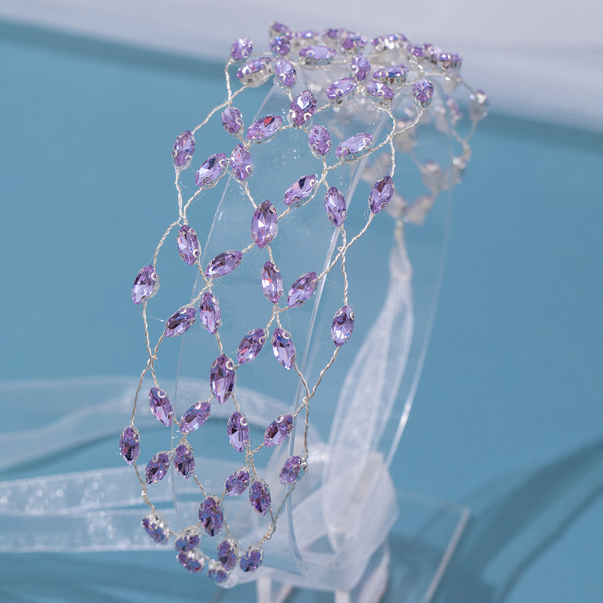 Diadema de perlas, diademas de red de cadena suave para novia, accesorios para el cabello de boda, tocado con cuentas de , joyería Noiva para mujer: Pistola negra plateada