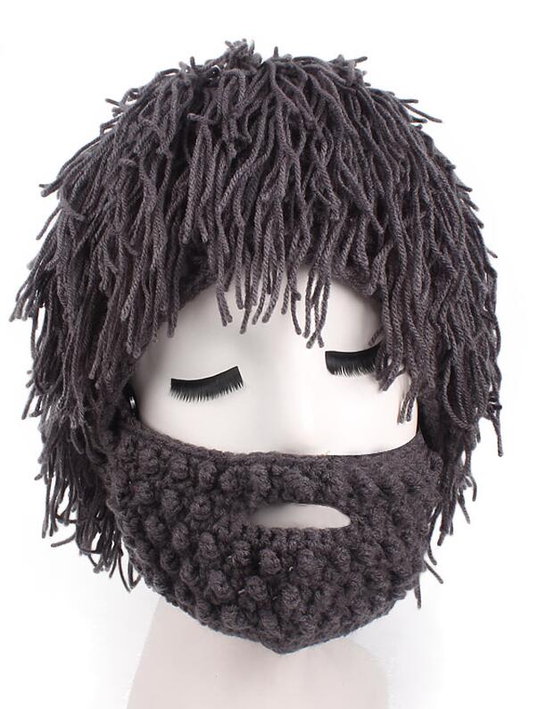 1pcs/lot Handmade Knitted Men Winter Crochet Mustache Hat Beard Beanies Face Tassel Bicycle Mask Ski Warm Cap (good)