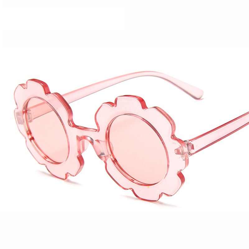 WarBlade Neue freundlicher Sonnenbrille freundlicher Runde Blume sonnenbrille Mädchen Jungen Baby Sport Schattierungen Brille UV400 Brillen Oculos De Sol: C6 transparent Rosa