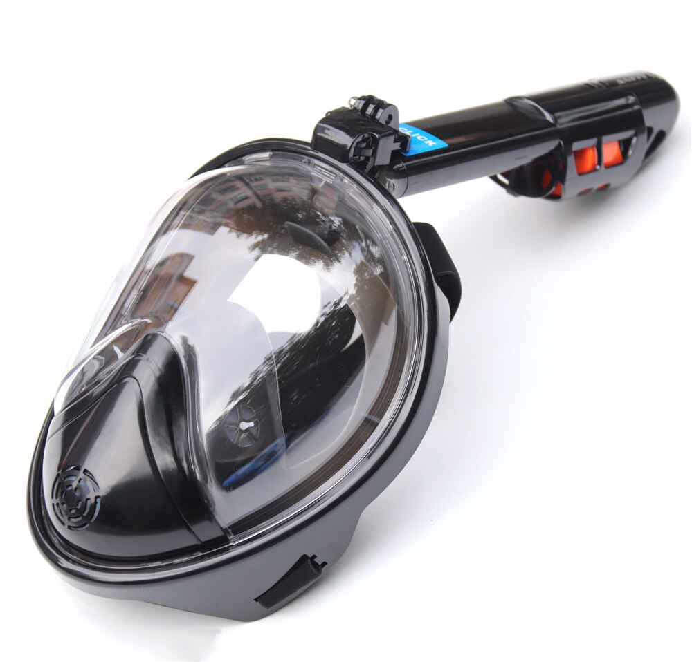 Scuba diving Mask Full Face Snorkeling Mask Underwater Anti-Fog tempered glass mask for Swimming spearfishing factory direct: Transparent-Black / S/M