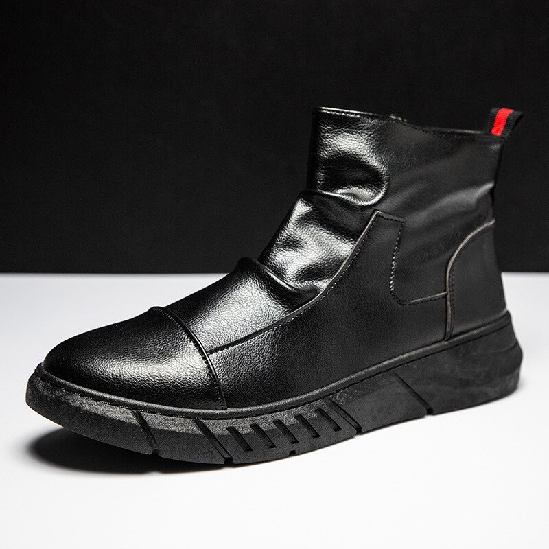 British style high top Martin boots men's boots casual trend men's leather boots set foot zipper Chelsea boots