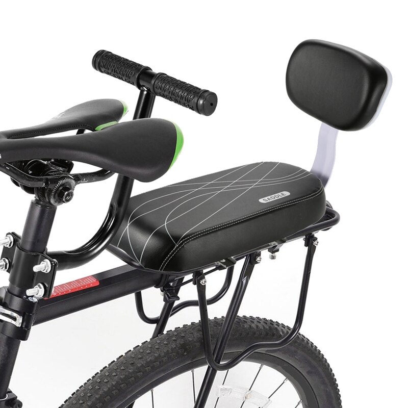 Bicycle Rear Seat Cushion Armrest Footrest Set, Bike Back Seat Child Safety Cushion Armrest Handrail Rear Feet Pedals