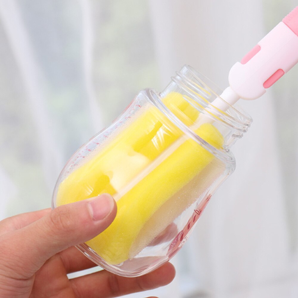 7 unidades/juego de brochas de lavado, esponja para botella de leche, utensilios con mango, tetina de tubo para niño pequeño, Juego de cepillos para taza de agua