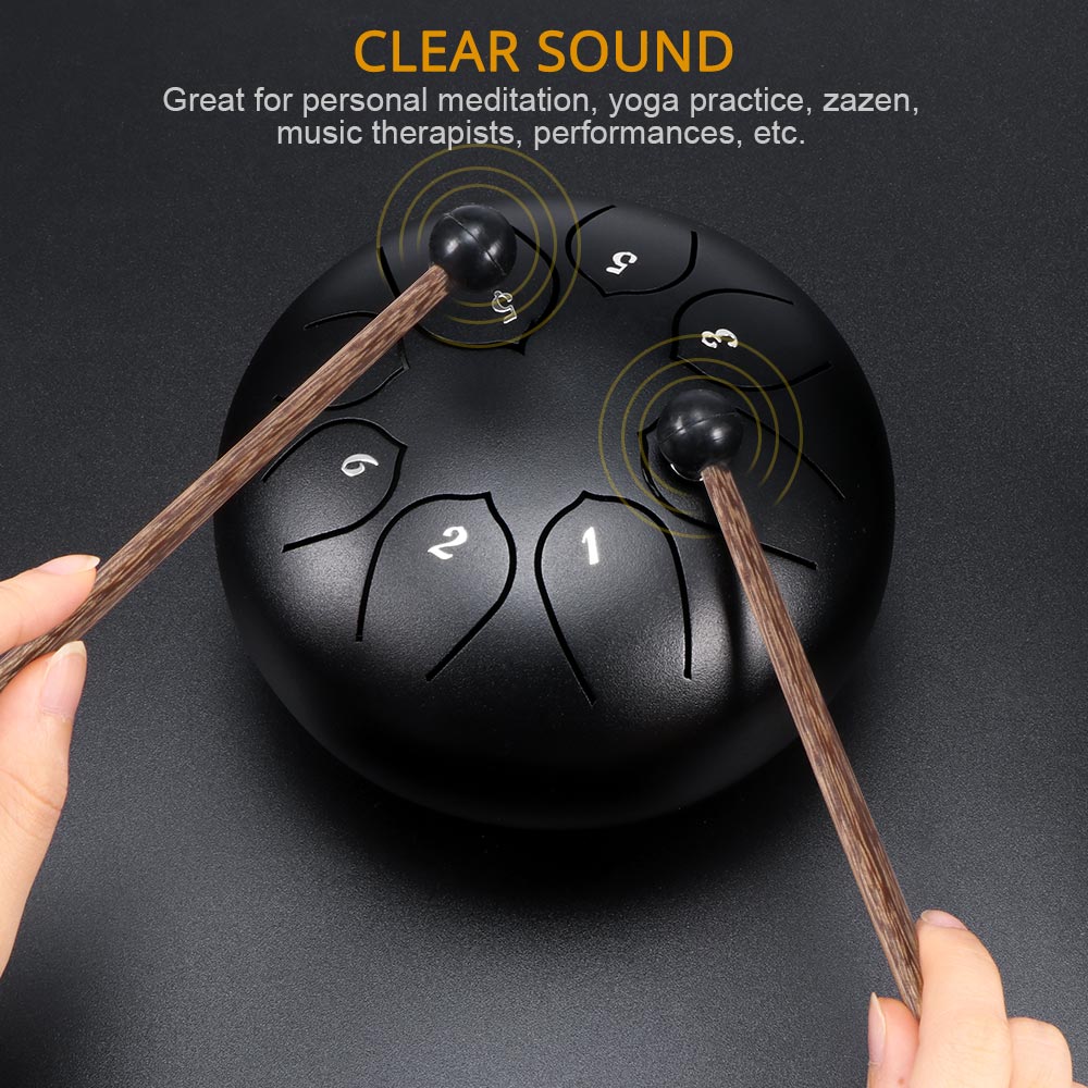 Tong Drum 6 Inch 8 Tune Staal Hand Pan Drum Tank Drums Met Drumsticks Draagtas Slaginstrumenten Handpan