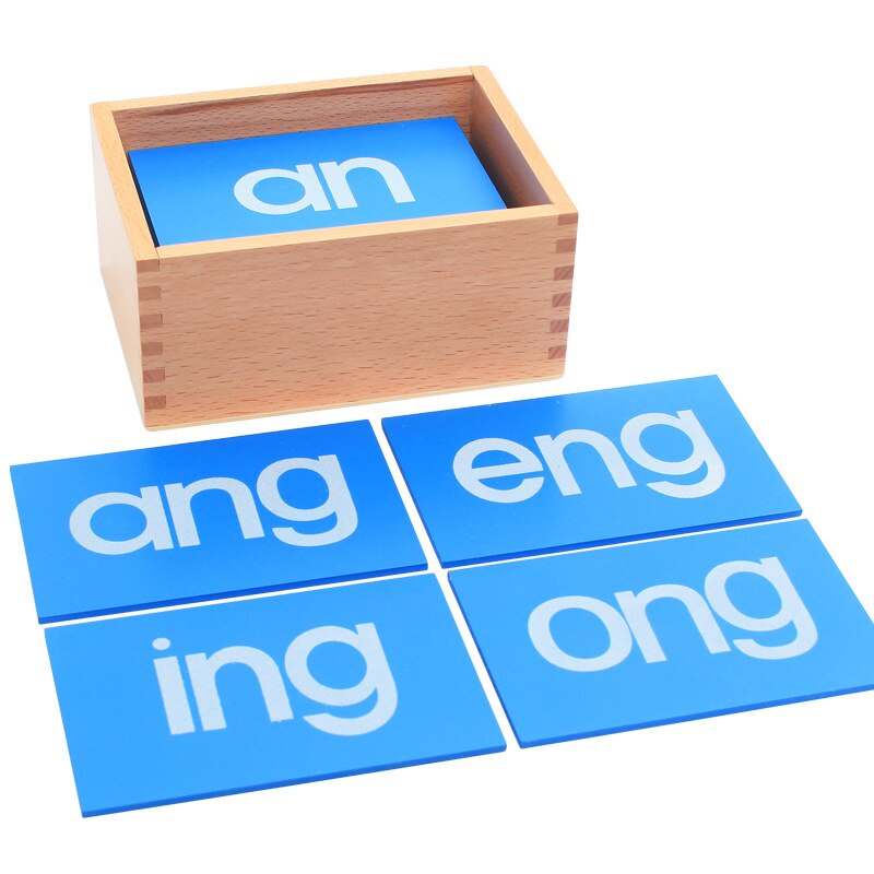 Early Childhood Education Teaching Aids Red And Blue English Letter Card Sandpaper Letters For Toddlers Wooden Box Set: double letter