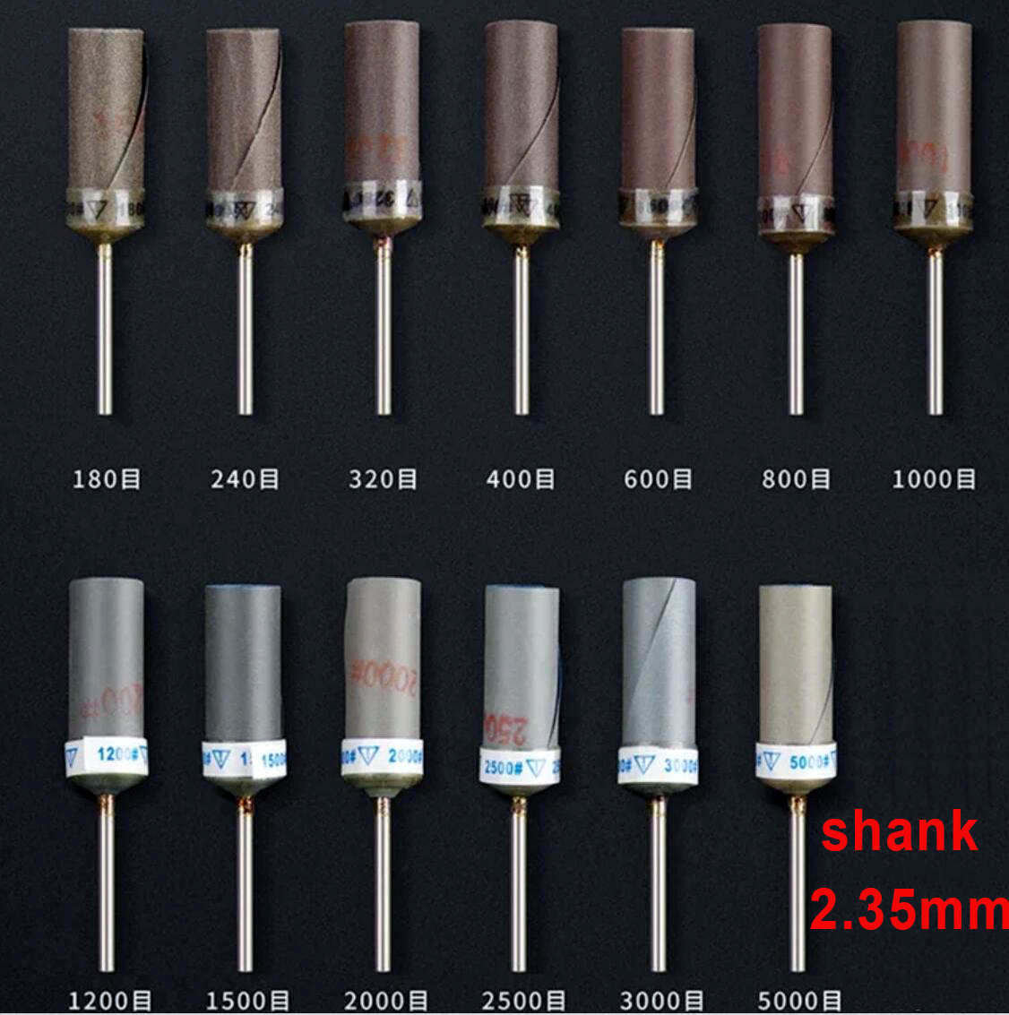 cylindrical sandpaper rod grinding head, 2.35 hand... – Grandado