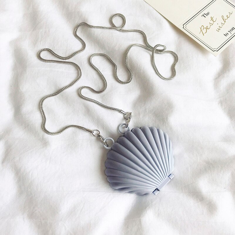 Mini shell crossbody bag sommer høy pvc dameveske kjede skulder messenger bag søt reiseveske: Lys lilla