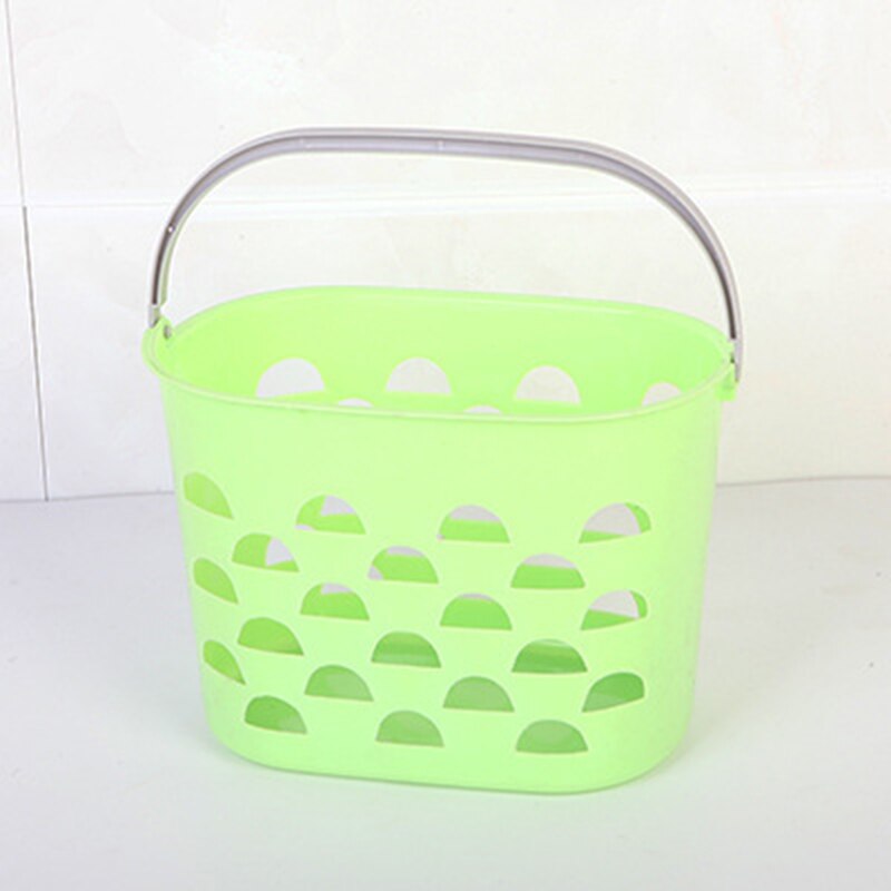 1 stk moderigtigt multifunktionelt plastopbevaringskurv håndholdt badekar kurv brusebad vaskedragt opbevaringsboks håndtagskurv: Grøn