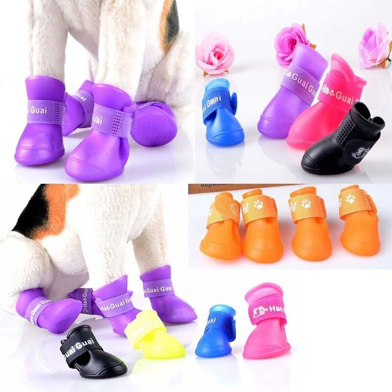 Waterproof Skidproof Pet Dog Rain boots Protective Rubber Shoes Booties