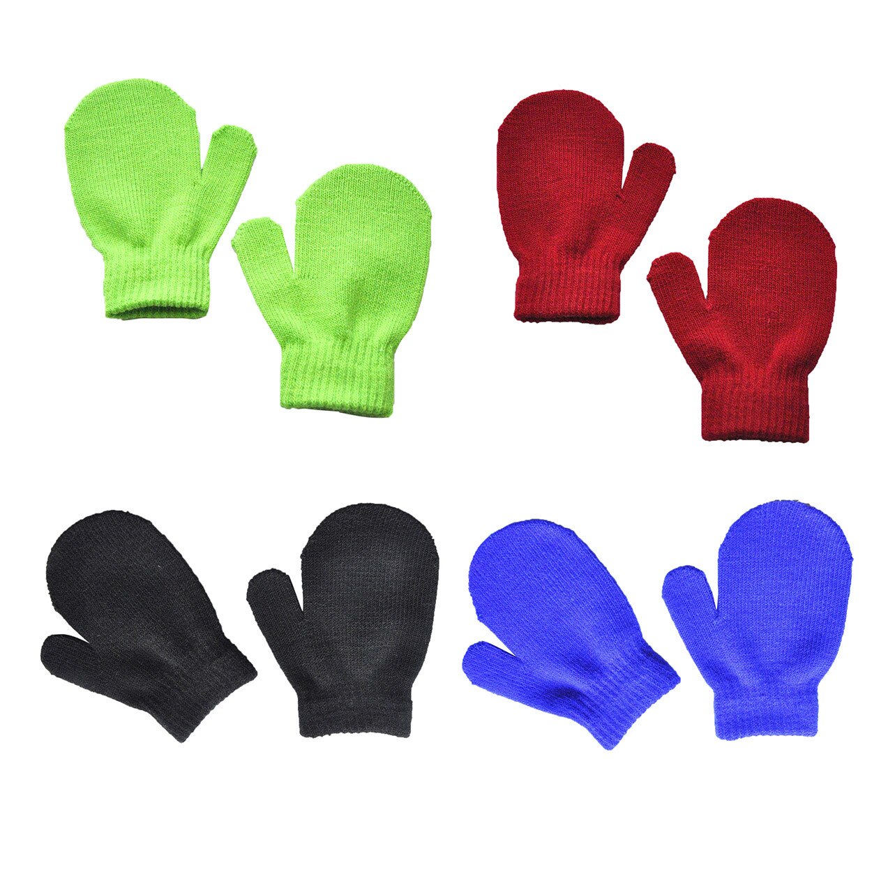 4 paires hiver solide gants infantile bébé mignon tricot moufles filles chaudes garçons d'hiver gants bébé accessoires: D