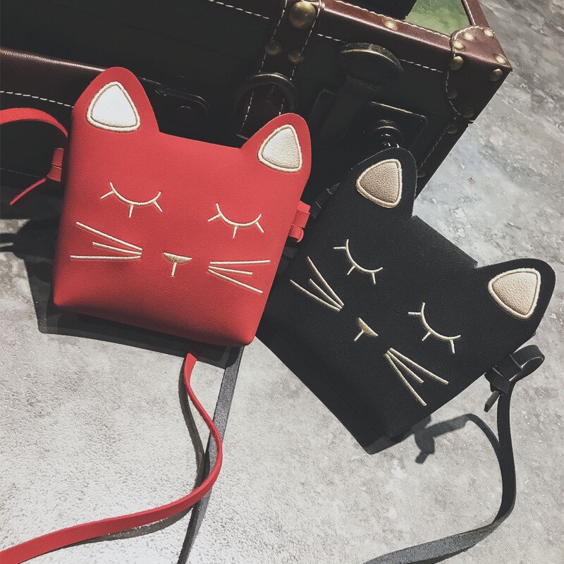 Nette Kleine Umhängetasche Tasche Katze Form Kleine Tasche Multi-Funktion Mädchen Kinder Geldbörse Messenger Schulter Tasche für Kinder