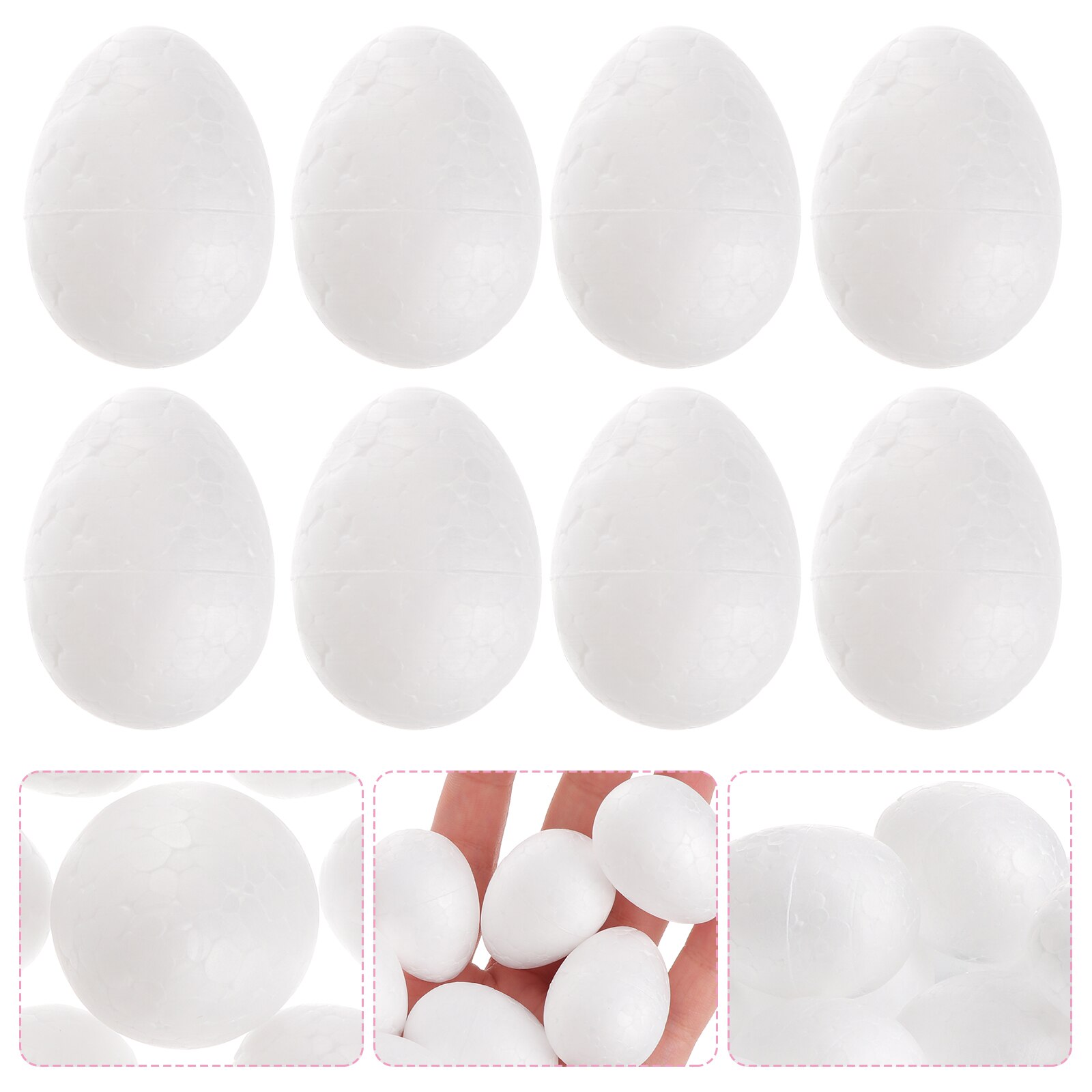 50pcs 3.5cm Durafoam Eggs Styrofoam DIY Easter Egg Crafts Eggs: Default Title