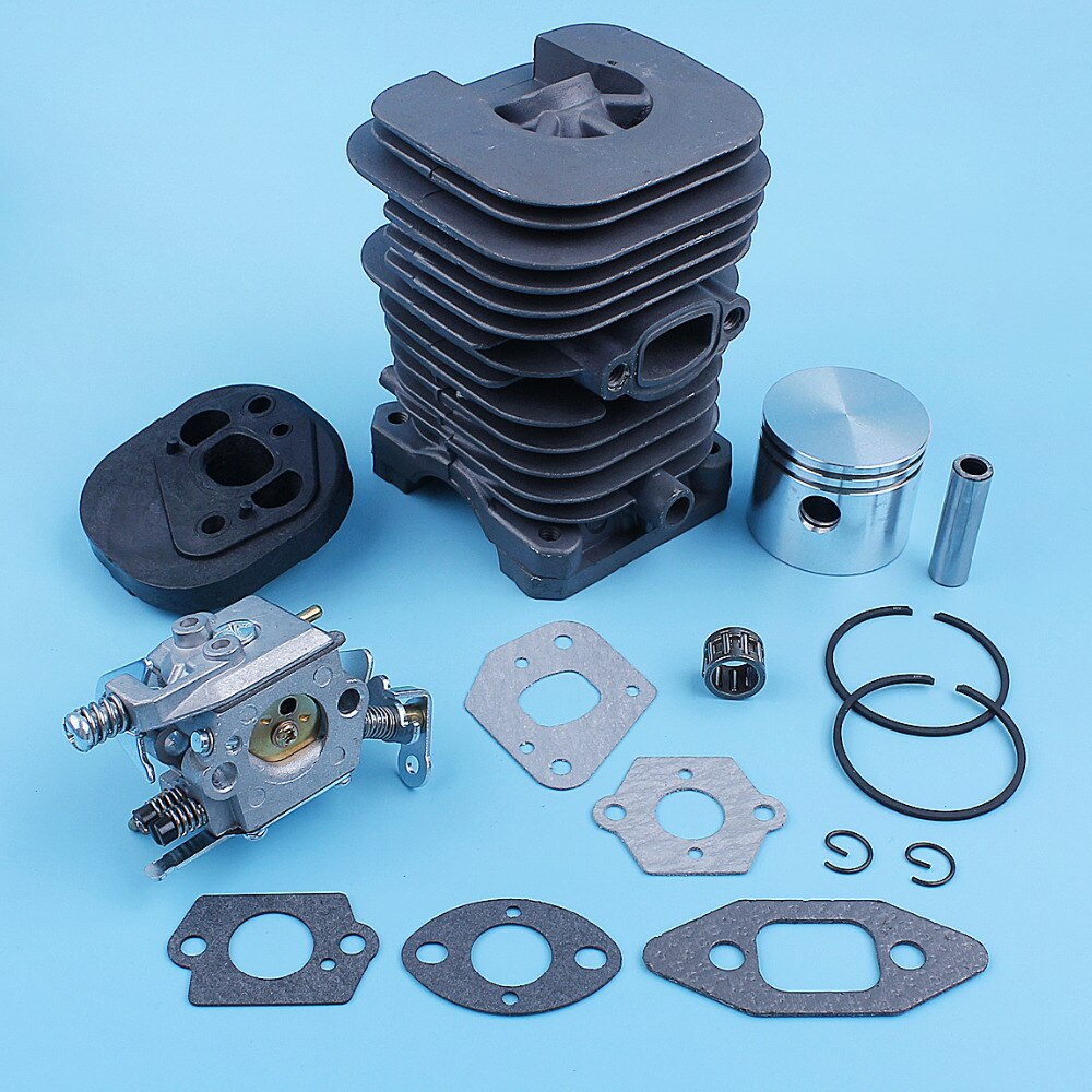 Cylinder Piston Carburetor Carb Gasket Kit For Partner 350 351 370 371 420 390 391 Formula 5000 Chainsaw 41mm Nikasil Plated