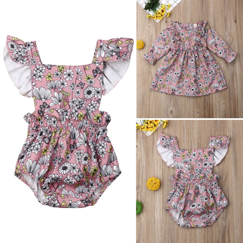 Newest Cute Toddler Kids Baby Girl Clothes Lovely Flower Long Sleeve Shirt Tops Cotton Outfits Clothes