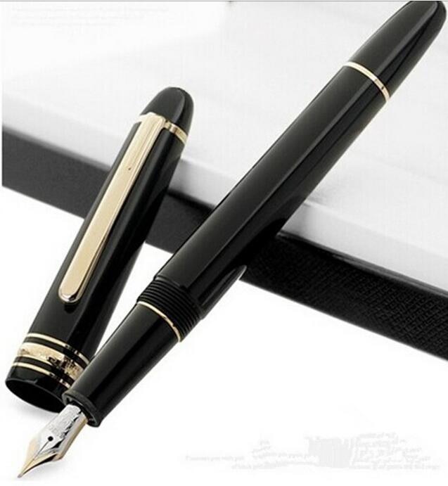 Luxury MB 145 Meisterprice Fountain Pen Black Resin Gold and Silver Ballpoint Signature Roller Ball Pens