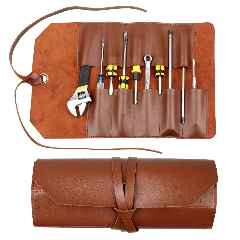 Tool Roll Up Bag Carrier Tote Opbergzakken Multi Pocket Pvc Tool Potch Toolkit Bruin Wrench Roll Pouch