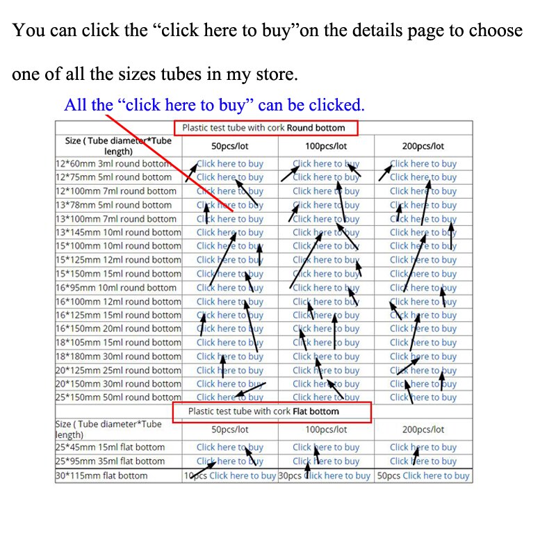 50pcs/Pack 15*150mm ( 5.9*59 in ) Clear Plastic Test Tube with Cork Round Bottom Wedding favours Vial Laboratory