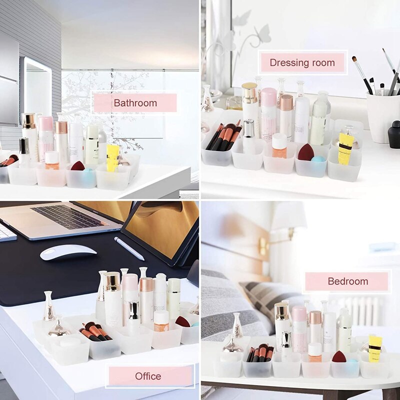 12 Desktop Drawer Storage Box Trays, Multifunctional Storage Rack, for Office Dressing Table, Bathroom, Bedroom Kitchen