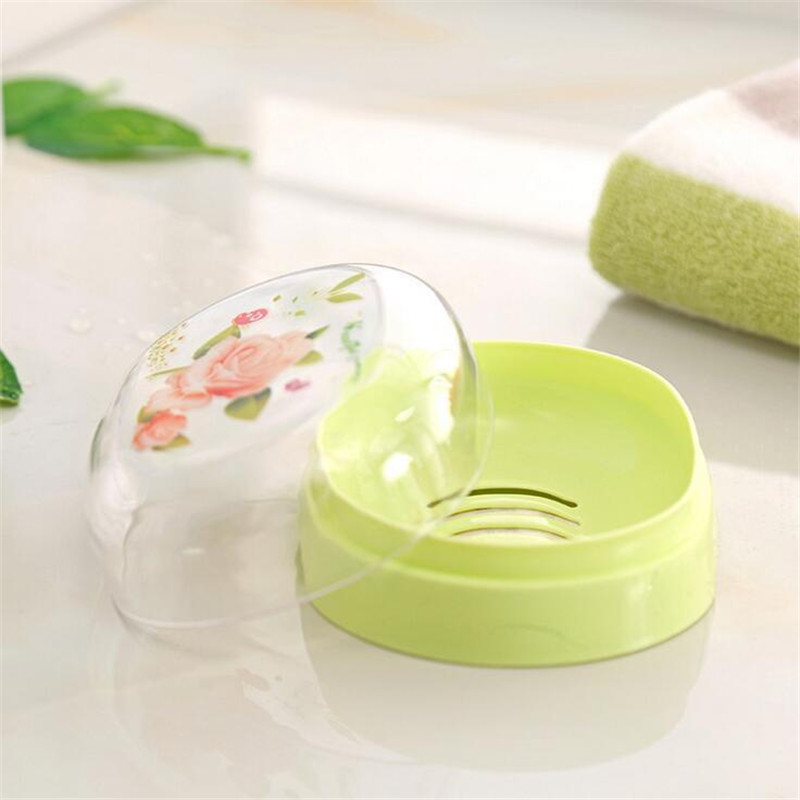 Hometree Rose Met Deksel Zeepbakje Box Case Houder Wassen Stofdicht Douche Huis Badkamer Accessoires Set zeepbakje H26