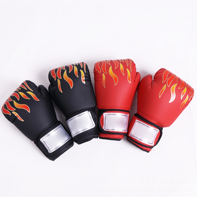 Guantes de boxeo de cuero PU para niños y adultos, guantes de entrenamiento de Kickboxing, THJ99